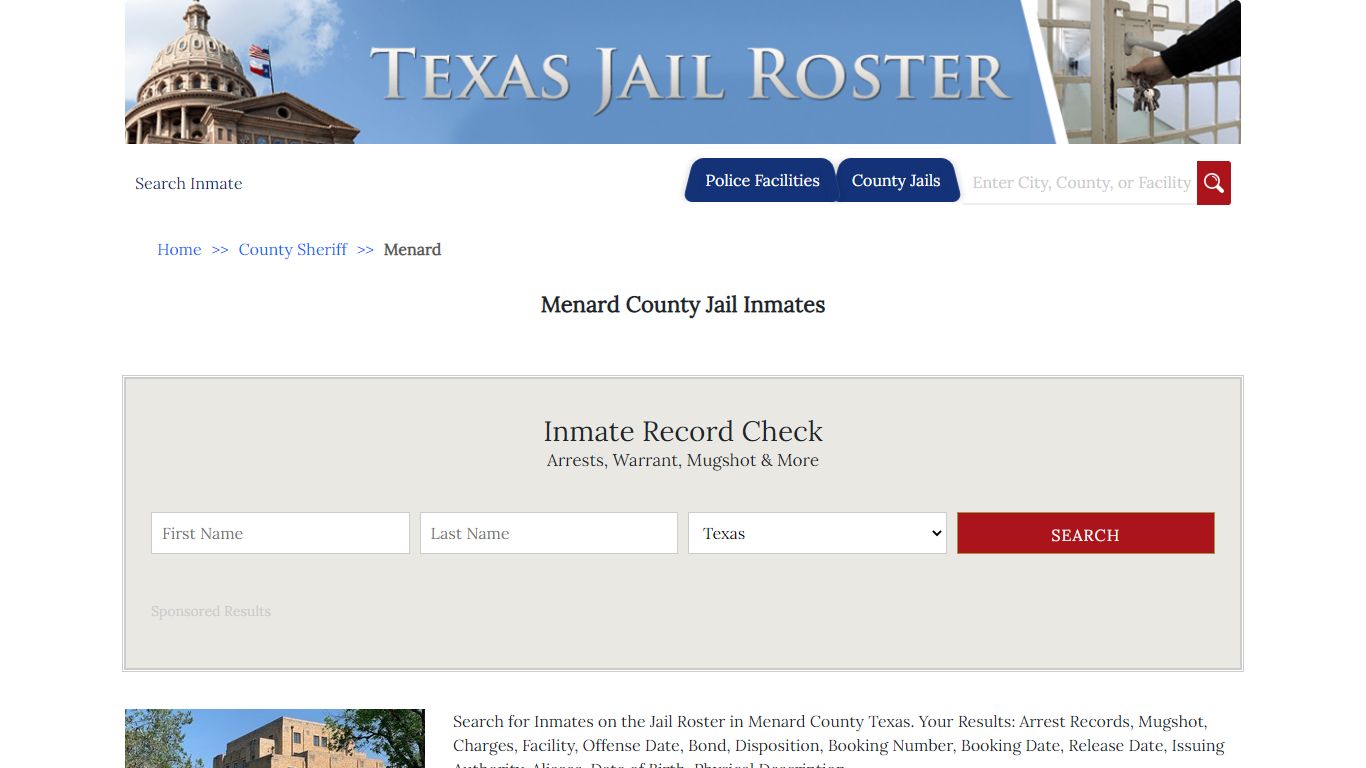 Menard County Jail Inmates - Jail Roster Search